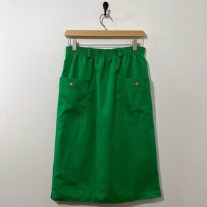 Fun Bright Green Statement VTG Pull On Effortless Hunters Glen Skirt [size 9/10]